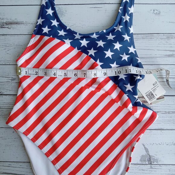 Forever 21 Sandy Beach One-piece Swimsuit American‎ Flag NEW (US size L) - Picture 3 of 7